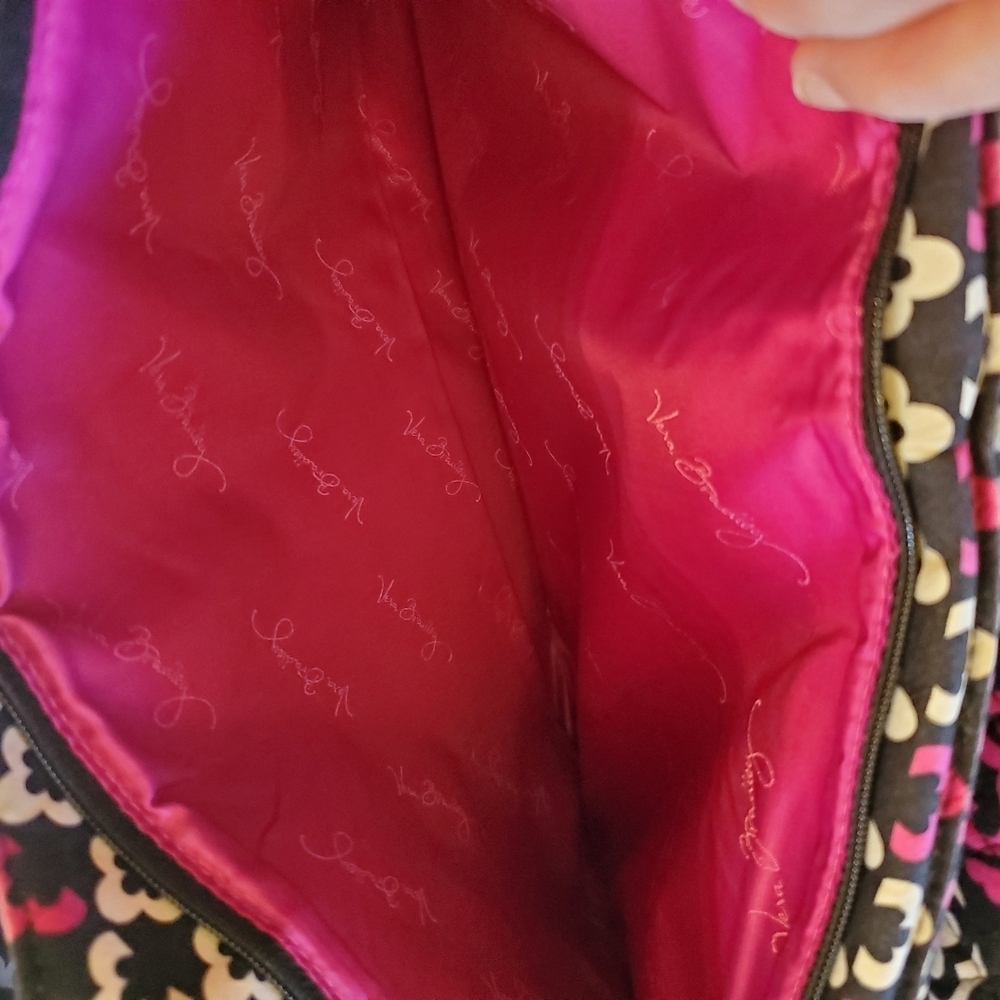 🇺🇸Vera Bradley Black and Fuchsia Shoulder Bag - Picture 5 of 12